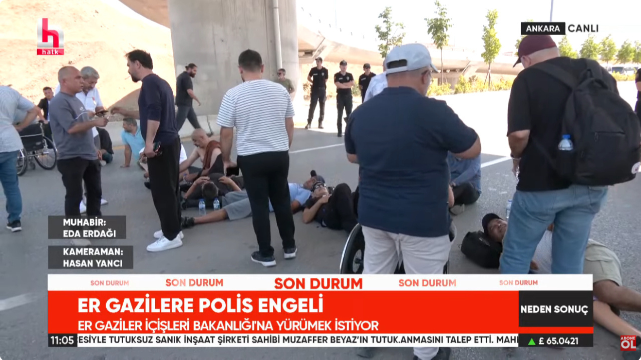 Son Dakika | Gaziler İçişleri Bakanlığı’na yürümek istiyor! Polis engelledi oturma eylemine başladılar